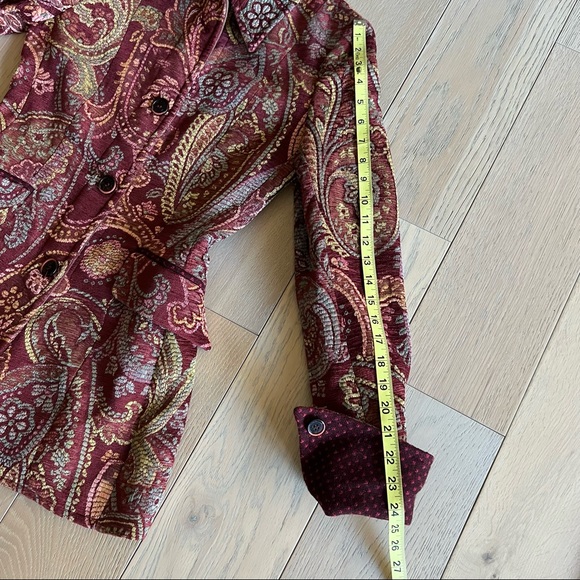 Etro Milano Burgundy Paisley Tapestry Jacket Size 42 Small - Picture 12 of 14